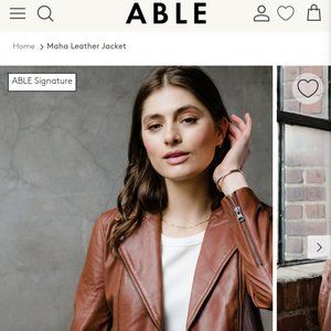 Able Maha Leather Jacket in whiskey, Size M